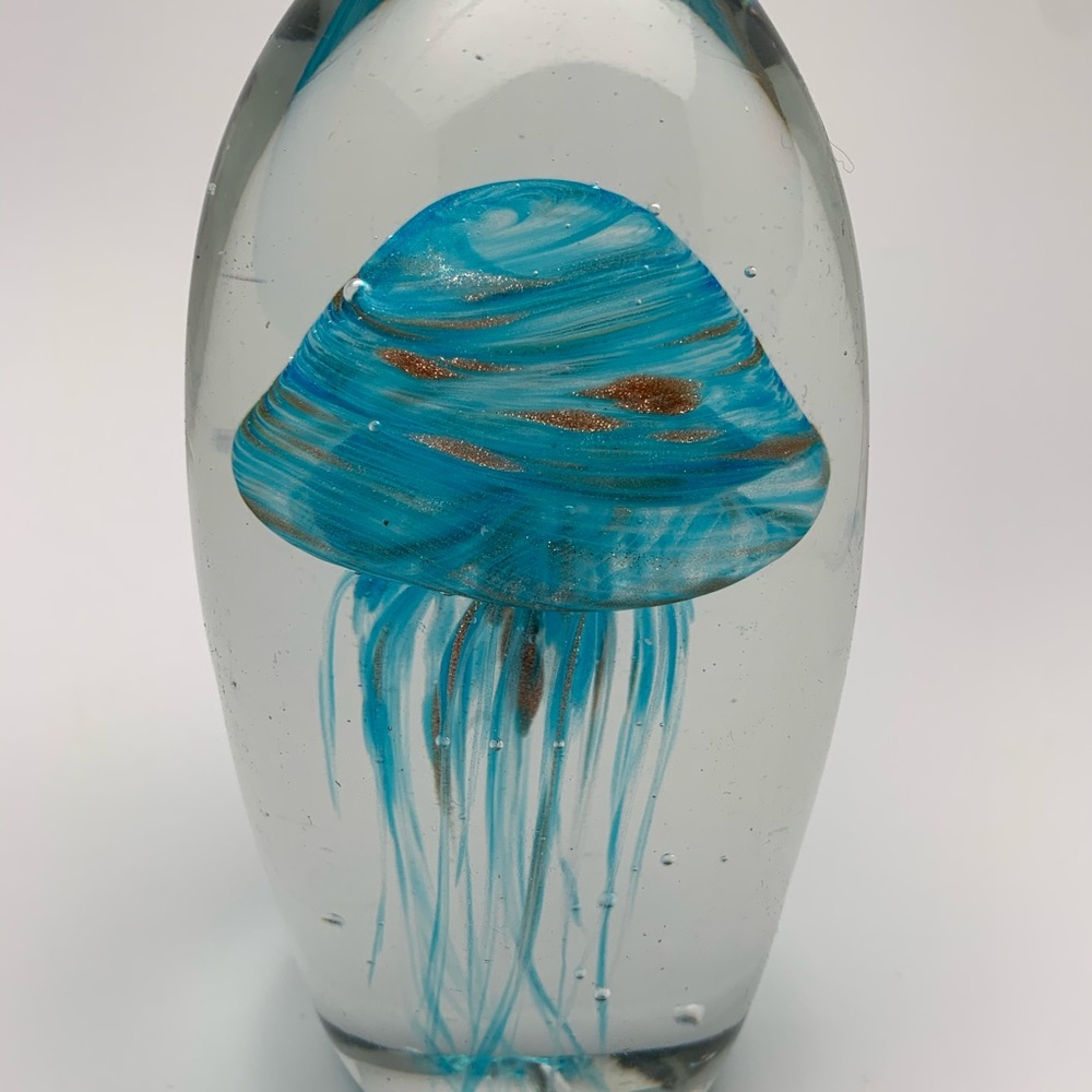 Jellyfish Blue and Gold Glitter, Glow In The Dark